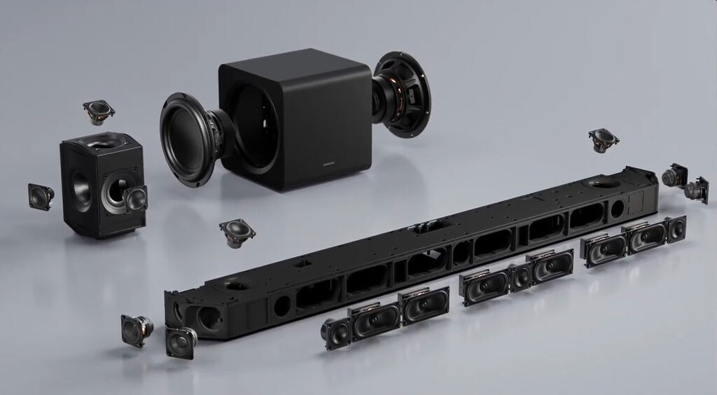 Die Lautsprecher-Anordnung der Samsung HW-Q995GF Soundbar