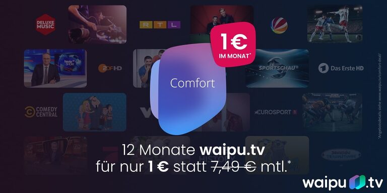 waipu.tv startet Mega-Deal: TV-Streaming für nur 1 Euro im Monat – plus Kombi-Angebot mit WOW