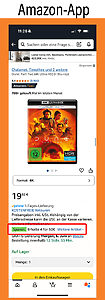 Die Verlinkung zur Aktion "weitere Artikel" findet ihr in der Amazon-App hier (roter Kasten)