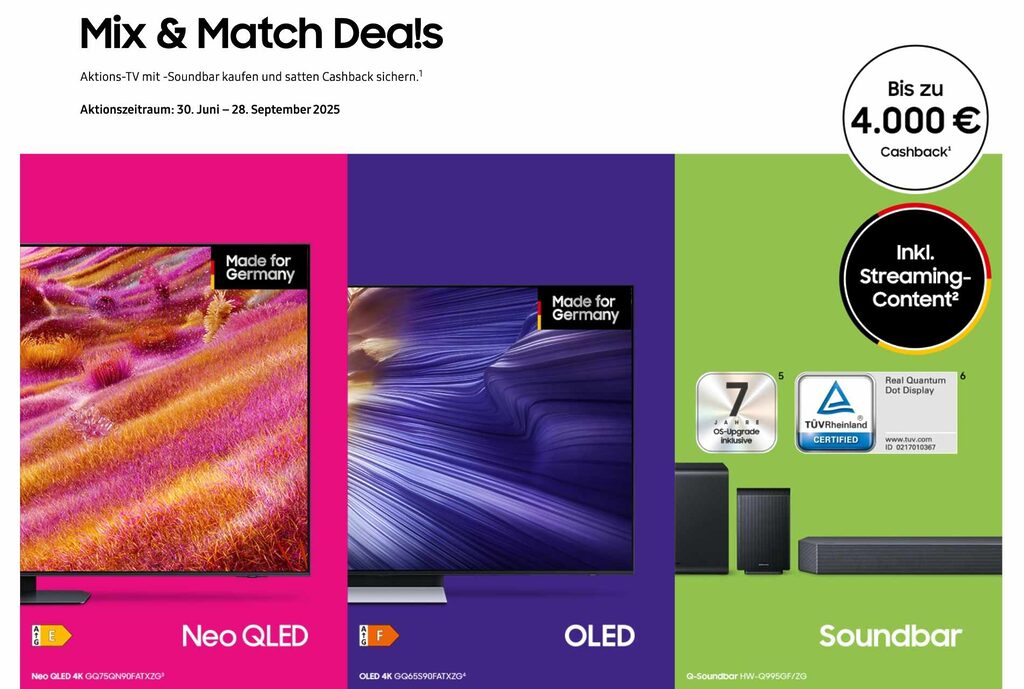 Samsung hat die Mix & Match Deals 2025 gestartet.