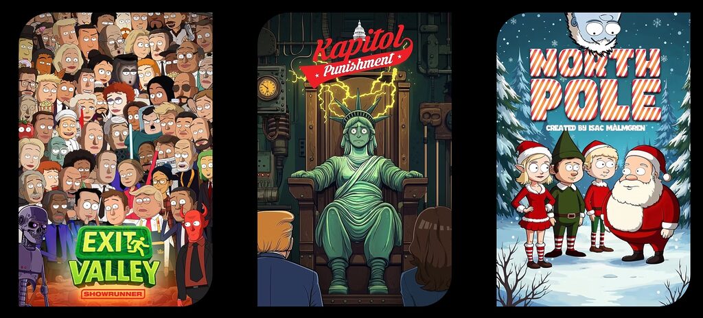 Showrunner bietet mehrere "Originals", die per KI mit neuen Folgen bestückt werden können.