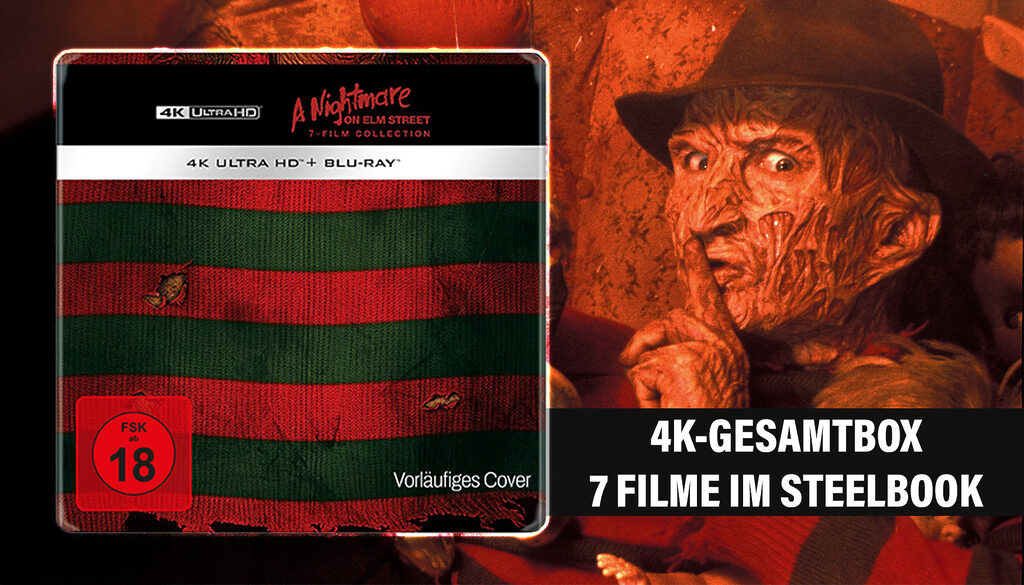 Jetzt vorbestellbar: Die limitierte "A Nightmare On Elm Street" 7-Film-Collection in sieben 4K Blu-ray Steelbooks
