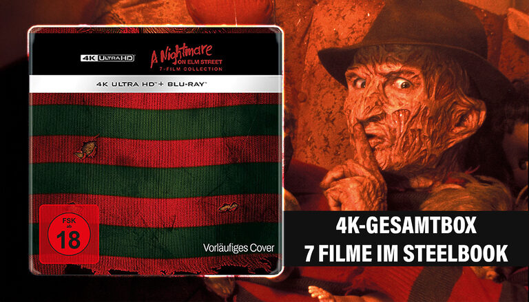 Wieder vorbestellbar: „A Nightmare on Elm Street“ limitierte 7-Film-Steelbook-Collection (4K UHD Blu-ray)