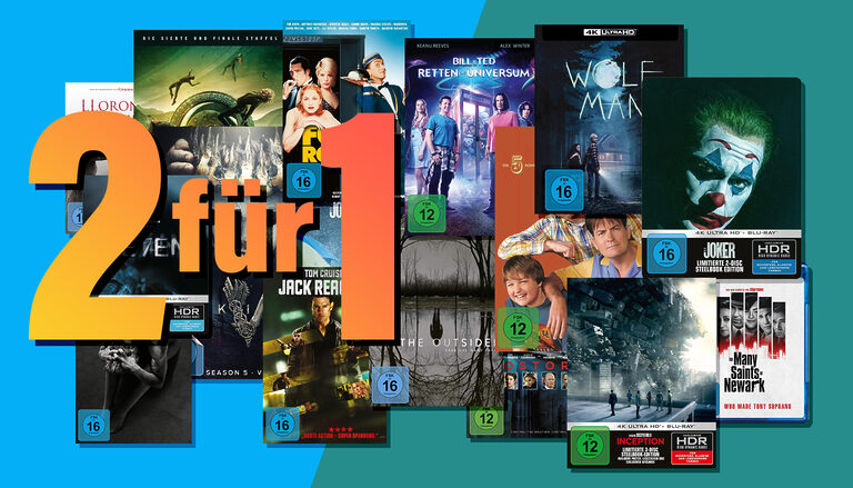 BEENDET: Bis zu 50 Prozent Rabatt auf ausgewählte DVDs, Blu-rays und 4K Ultra HD-Discs (2 für 1-Aktion)