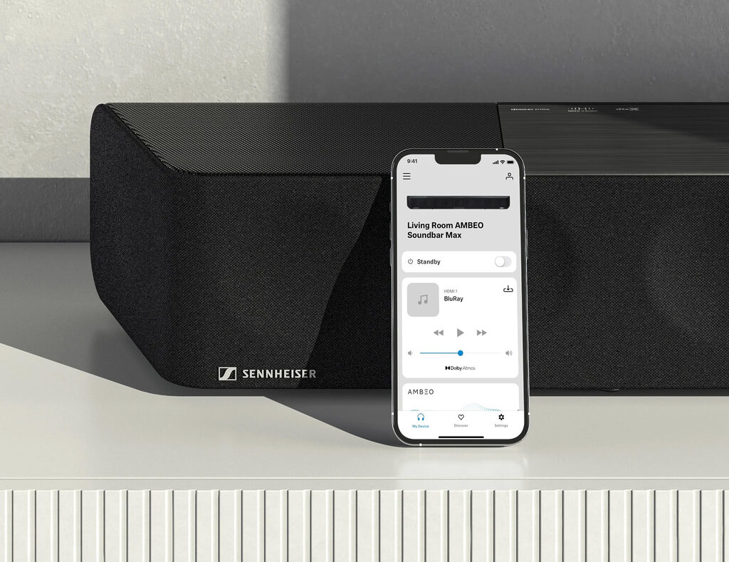 Über die Sennheiser Smart Control App lässt sich das Ambeo OS2-Update ganz einfach auf die Ambeo Max spielen. 