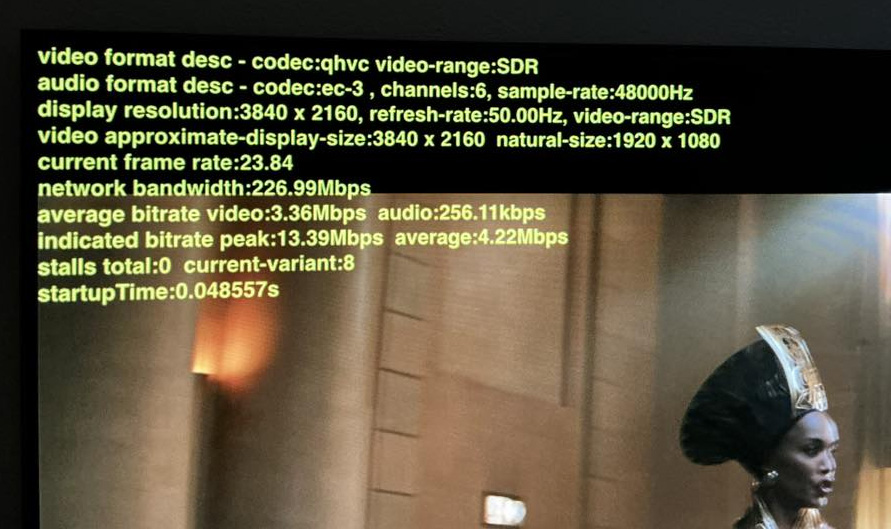 Disney+-App: 4K-Inhalte mit HDR10, REC 2020 und 24p werden auf dem Apple TV nur in 4K, SDR und REC709 dargestellt.