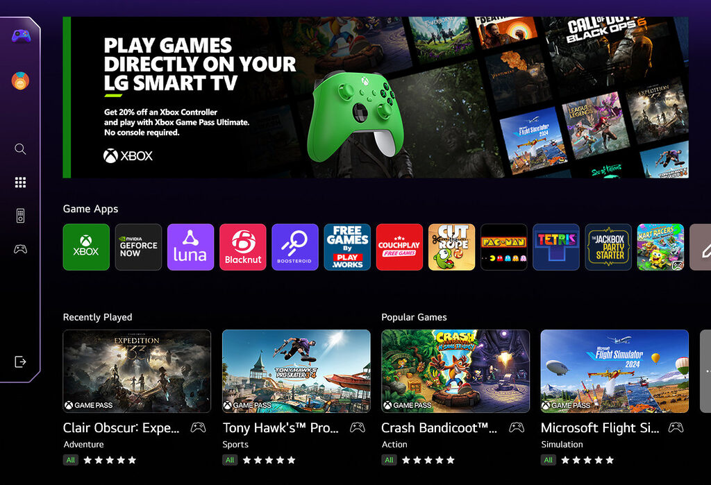 Das LG Gaming Portal bietet Titel für Controller und die Magic Remote.