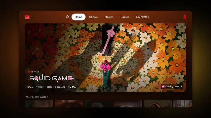 Netflix für den Apple TV 4K hat eine neue Oberfläche erhalten.