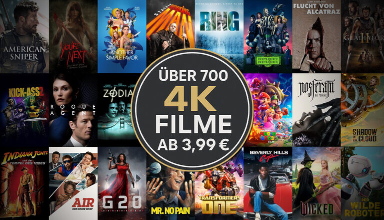 Über 700 Blockbuster in 4K UHD ab 3.99 € – exklusiv auf Apple TV!