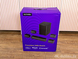 Die Verpackung der Ultimea Poseidon D80 Booom Soundbar