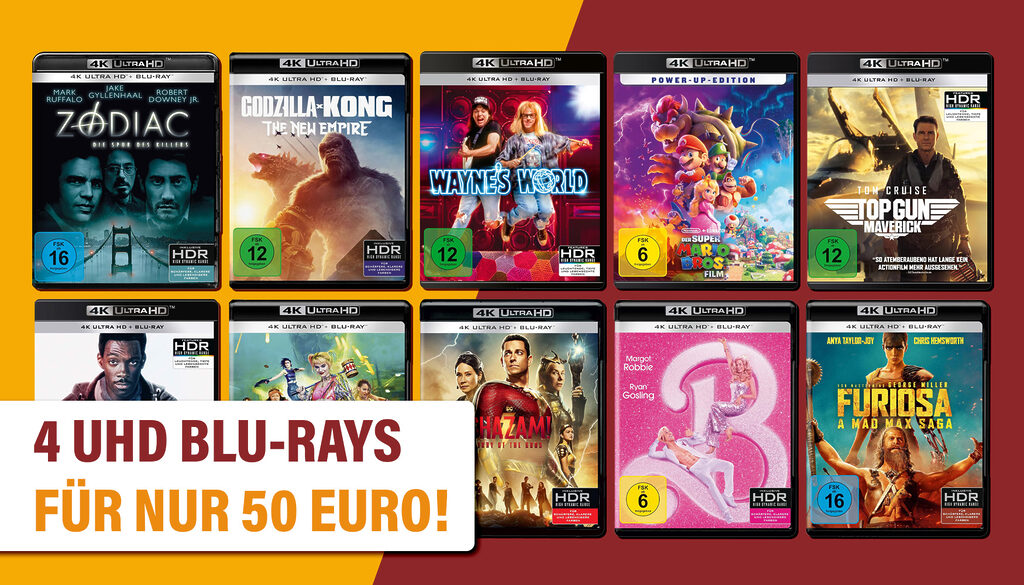 Unschlagbar günstig: Kauft vier Filme auf 4K UHD Blu-ray und zahlt nur 50 Euro!
