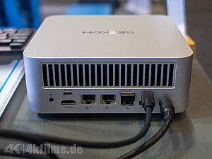 Die Anschlüsse des Geekom A9 Mega auf der Rückseite des "Mini PCs".