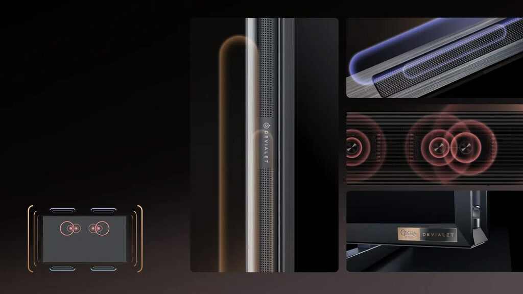 Das 6.2.2 Dolby Atmos-Soundsystem mit 100 Watt wurde vom französischen Audiospezialisten Devialet getuned. 