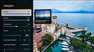Danach folgen die Helligkeitseinstellungen für den TCL C7K / Q7C laut Angabe
