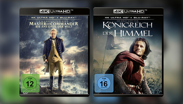 „Master and Commander“ und „Königreich der Himmel“ erscheinen als Standard 4K Blu-ray