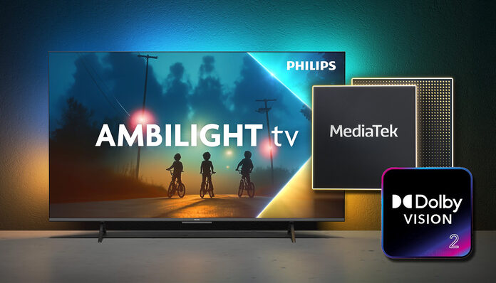 Philips Ambilight‑TVs 2026 sollen mit Mediatek-Prozessoren und Dolby Vision 2 ausgestattet werden.