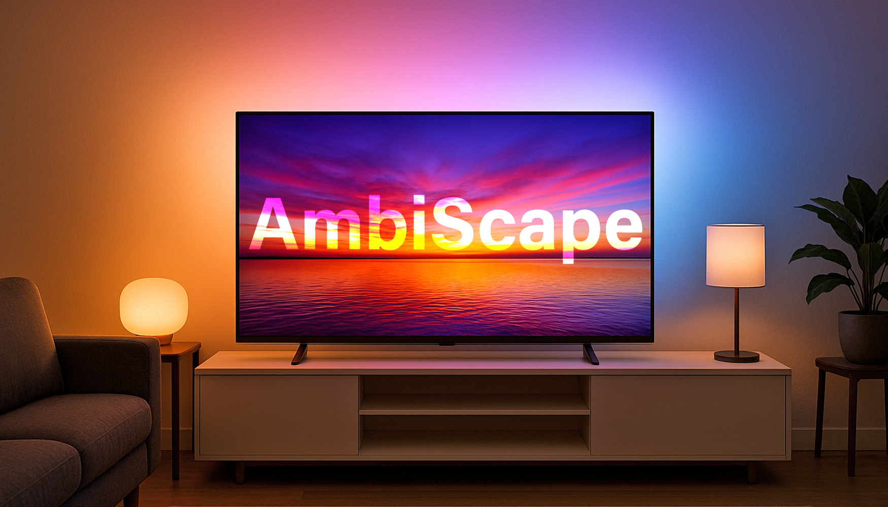 AmbiScape-Philips-Ambilight-TVs-arbeiten-mit-Lampen-von-Hue-Ikea-Nanoleoaf-und-co-zusammen
