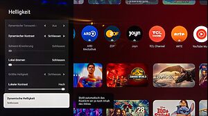 Übernimmt diese Werte für die Helligkeitseinstellungen des TCL C7K / Q7C