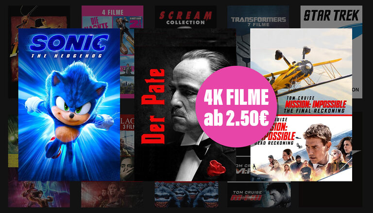 Große Filmbundle-Aktion auf Apple TV: 4K Filme ab 2.50 Euro sichern (Einzelpreis)