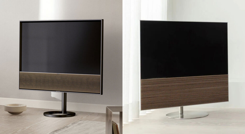 Der Bang & Olufsen Beovision Contour (links) und der Samsung x Canvas HiFi Frame (rechts)