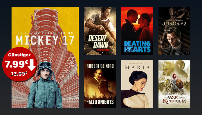 Mickey 17 ist auf Apple TV erstmals auf 7.99 Euro reduziert worden (4K-Qualität) + Es gibt noch viele weitere 4K-Deals ab 3.99 Euro