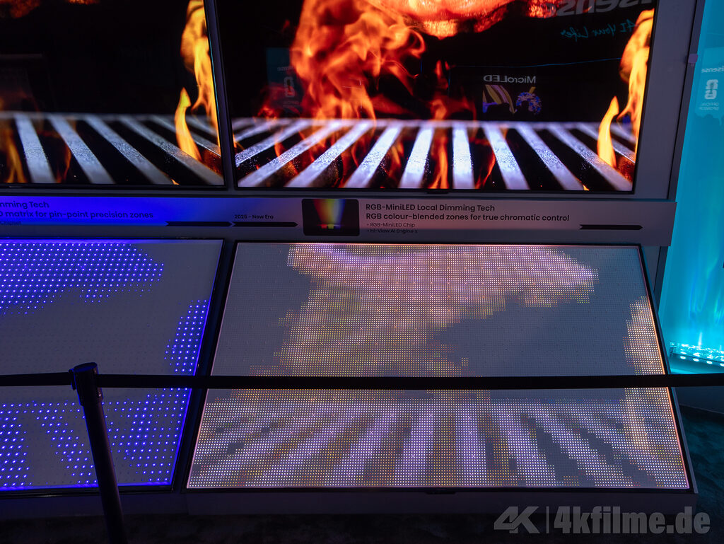 Die neue RGB-Mini-LED-Displaytechnologie erzeugt in der "Lichtebene" bereits gut erkennbare Bilder.