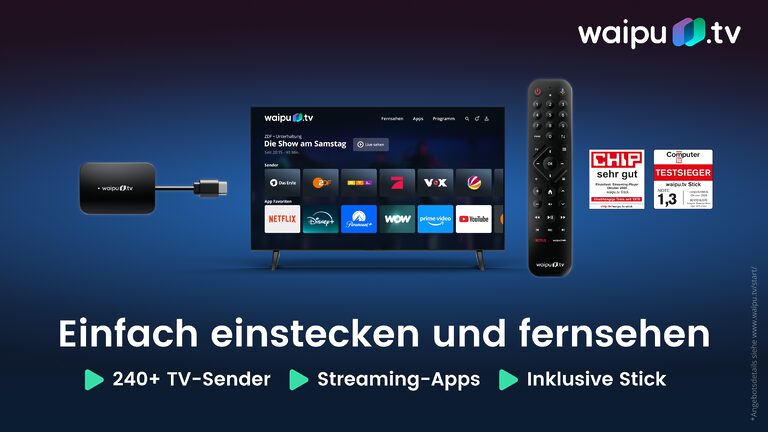 waipu.tv bringt neuen Streaming-Stick und Einstiegstarif für nur 4,99 Euro im Monat