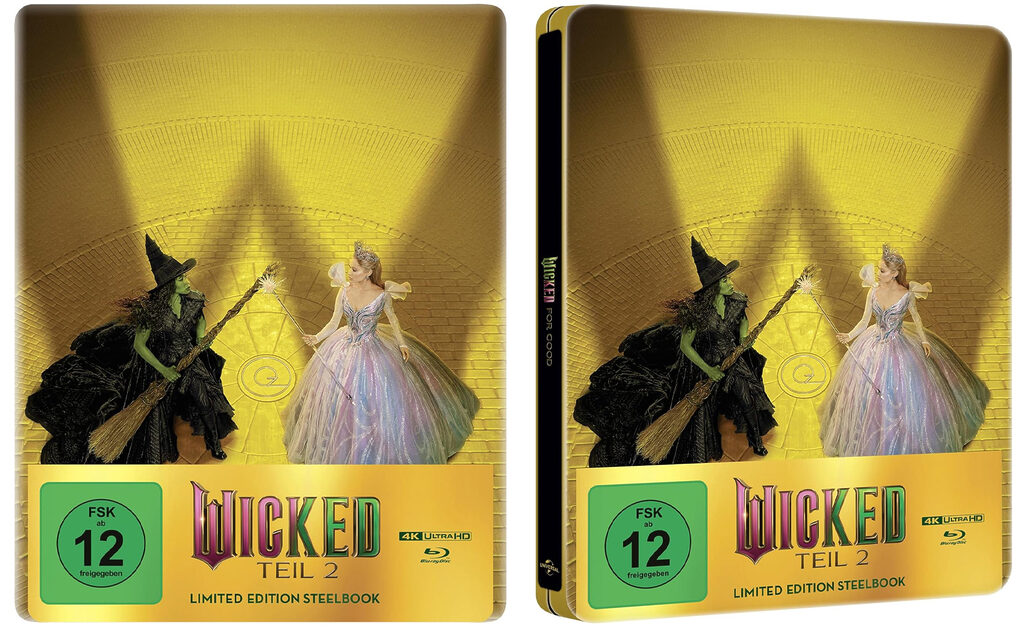 Wicked: Teil 2 erscheint ebenfalls in einem exklusiven 4K Blu-ray Steelbook des Händlers Amazon.de