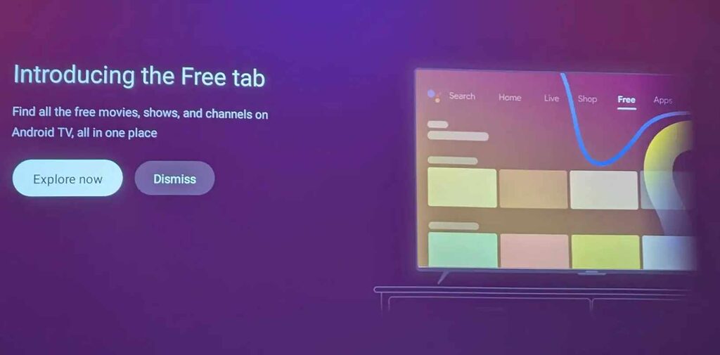Android TV erhält einen neuen Free-Tab.