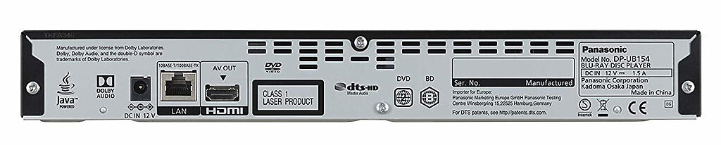 Die Anschlüsse des Panasonic DP-UB154.