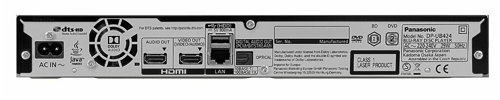 Der Panasonic DP-UB424 verfügt über ein Twin-HDMI-Konzept, mit dem Audio- und Videosignale getrennt übertragen werden können.