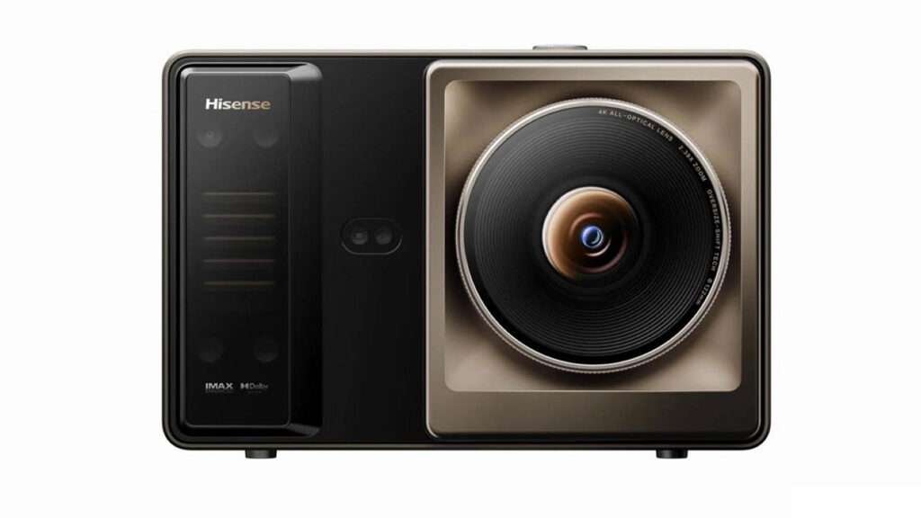 Hisense XR10: Gut zu erkennen, die ausladende Optik und die Kameras für das Dual-TOF-System und die Autojustierung.