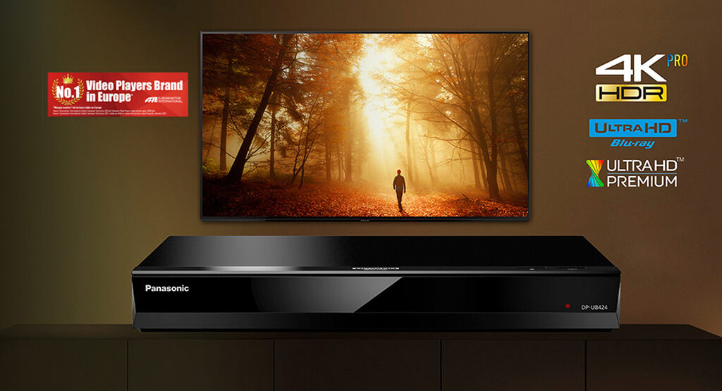 Der Panasonic DP-UB424 4K Blu-ray-Player überzeugt mit HCX-Prozessor und Dual-HDMI-Ausgang.