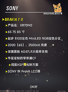 Sony möchte mit dem Bravia 7 II einen RGB-Mini-LED in der "Mittelklasse" positionieren. 