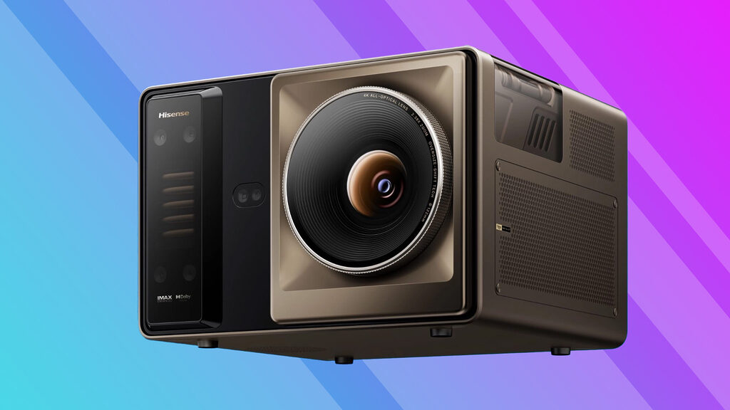 Das Design des Hisense XR10 4K-Laser-Projektors erinnert etwas an eine Mikrowelle.