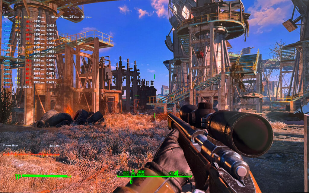 Ehemalige AAA-Titel wie "Fallout 4" liefern mit verminderten Qualitätseinstellungen gerne zwischen 40-60 FPS.