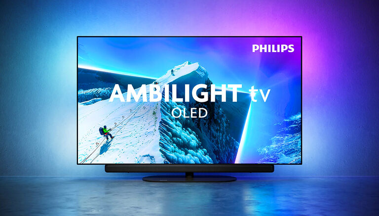 OLED901: Erster Philips 2026 OLED-Ambilight-TV mit „Soundbar“ und drehbarem Standfuß