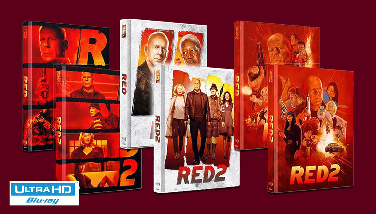 Bruce Willis-Actionhits „R.E.D“ & „R.E.D 2“ erscheinen als limitierte 4K Blu-ray Mediabooks