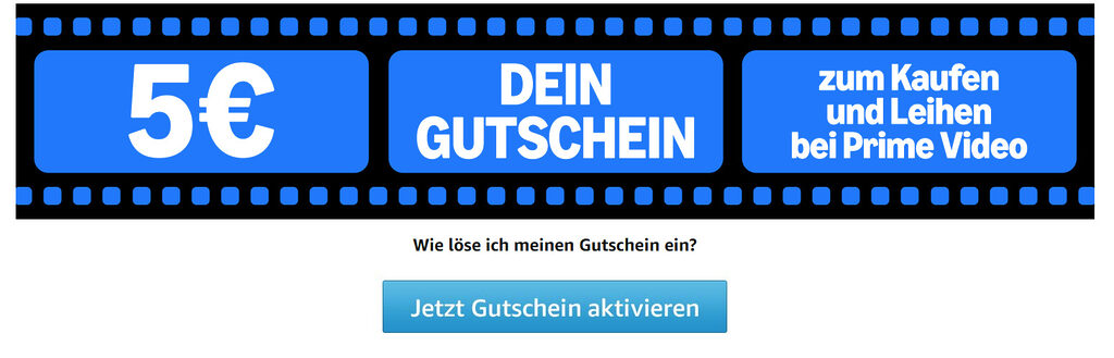 Als Popup auf der Amazon Prime Video-Hauptseite sowie auf der Aktionsseite kann der 5-Euro-Gutschein eingelöst werden.
