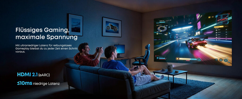 Anker bewirbt den soundcore Nebula P1 auch mit Gaming-Qualitäten.