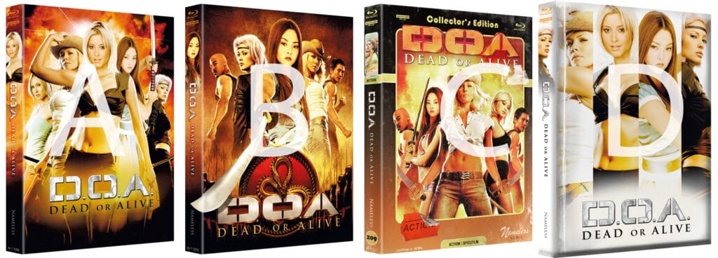 DOA: Dead Or Alive in vier limitierten 4K Blu-ray Mediabook-Varianten (nummeriert)