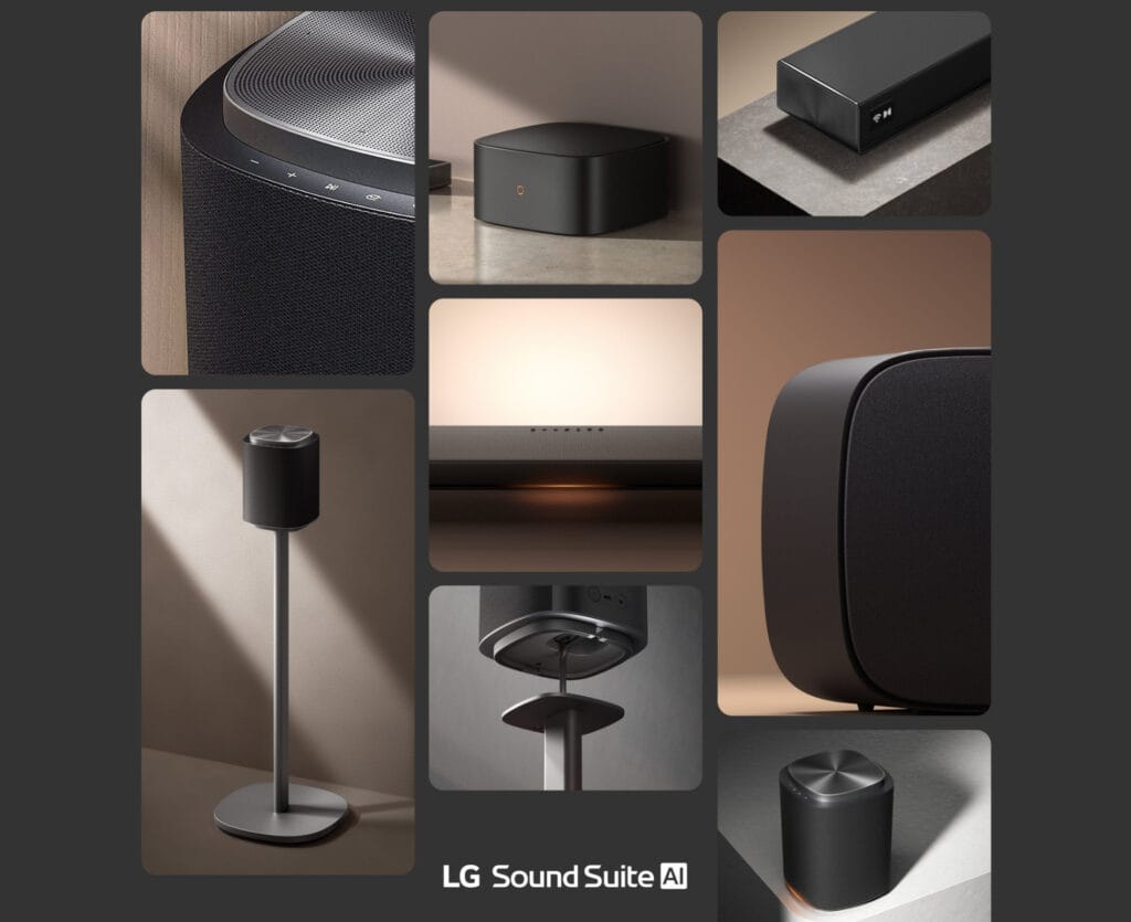 Hier sieht man die Komponenten der LG Sound Suite.