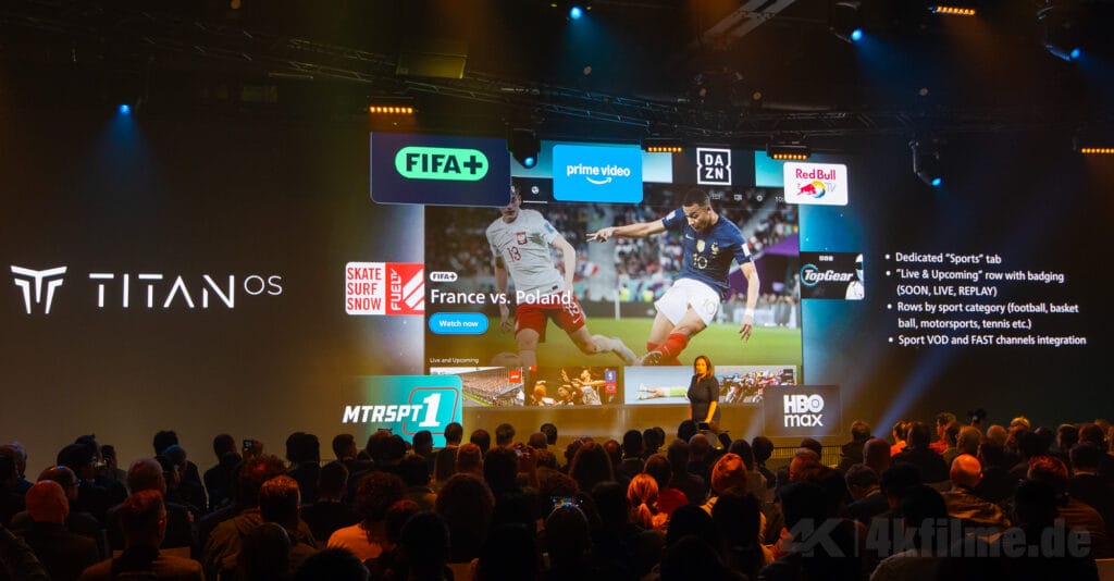 Mit dem Sports Hub bekommen Nutzer einen Platz auf dem OLED911 mit Titan OS für ihren Lieblingssport. 