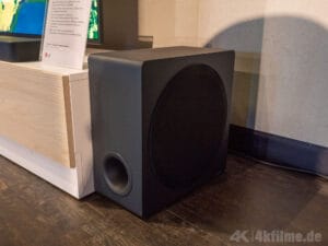 Der optimierte Subwoofer der DS95AR Soundbar soll noch tiefere Frequenzen verarbeiten können.