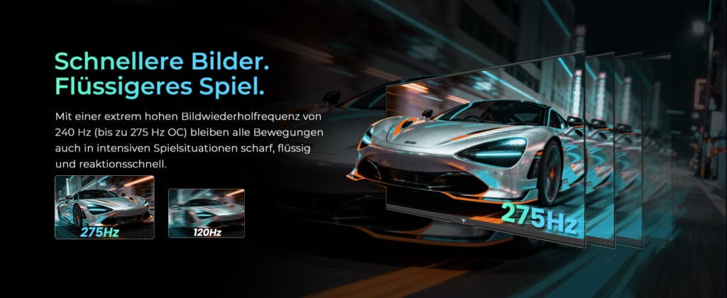 Der KTC H27E8 bietet flüssiges Gaming mit bis zu 275 Hz (Overclocking)