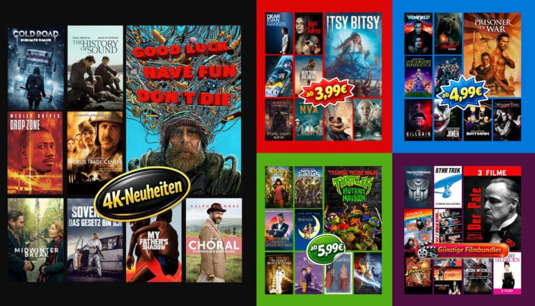 Günstige Filmsammlungen, neue 4K Filme und reduzierte Einzeltitel ab 3,99 Euro auf Apple TV