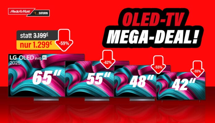 Bis zu 62 Prozent Rabatt auf einen der beliebtesten OLED-Fernseher 2025: Der LG C5 (C57)