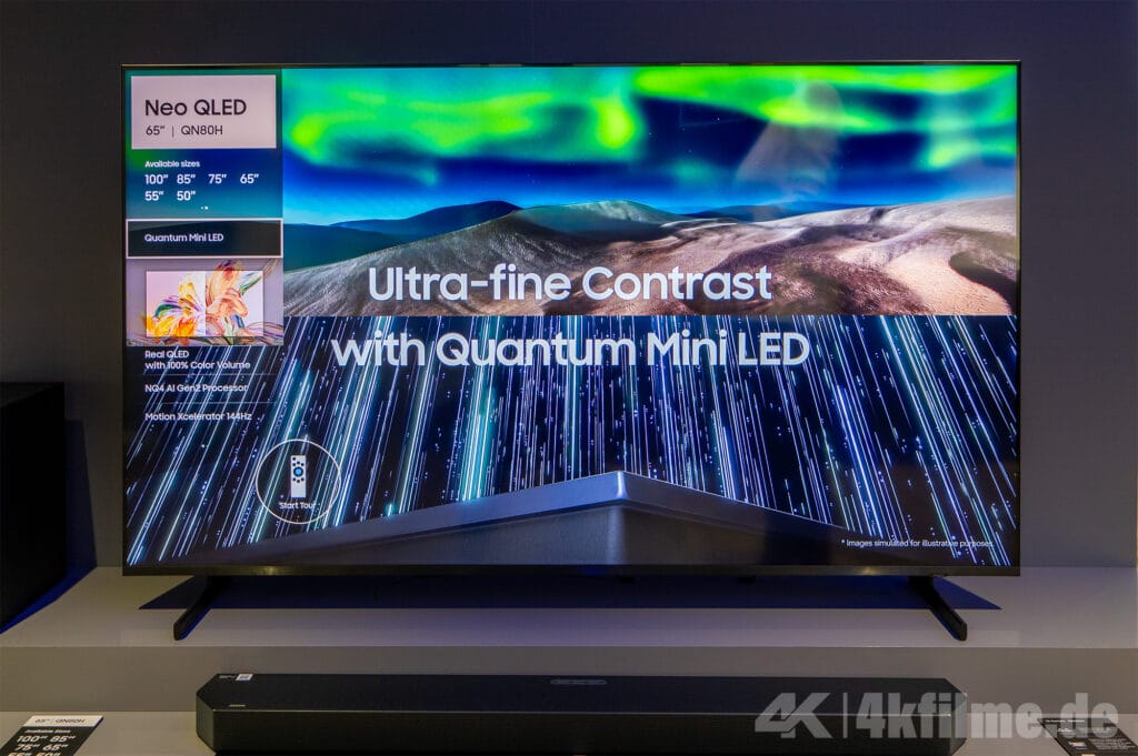 Den QN80H 4K Neo QLED TV gibt es in Größen von bis zu 100 Zoll!