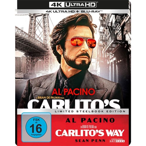 Carlitos Way im 4K Steelbook ist aufgrund der Amazon‑Exklusivität leider schon vergriffen.