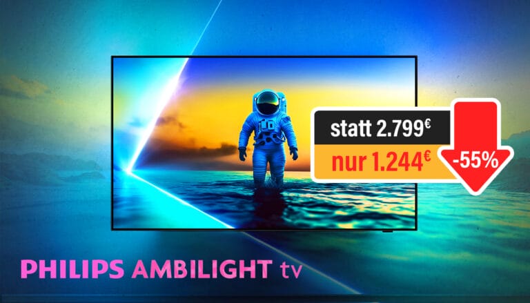 65 Zoll OLED-TV mit Ambilight zum Tiefstpreis: Philips 65OLED810 satte 55% unter UVP